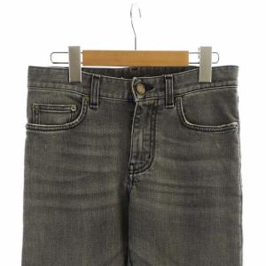 SAINT LAURENT PARIS D02 M/SK-LW デニムパンツ ジーンズ スキニー ジップフライ ウォッシュ加工 ロゴ 27 グレー
