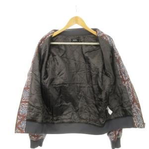 A.P.C. MA-1 ジャケット ブルゾン ジップアップ キルティング裏地 ペイズリー 総柄 S 茶 ブラウン /AH18