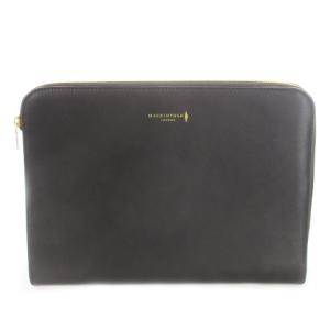 クラッチバッグ パソコンケース レザー 革 L字ファスナー ロゴ 茶 ブラウン /CK23 GY03