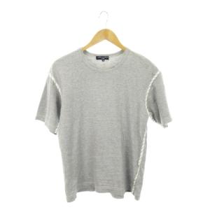 AD2005 HQ-T025 Tシャツ カットソー クルーネック 半袖 パイピング チェック S グレー