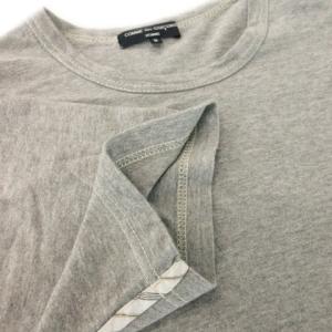 COMME des GARCONS HOMME AD2005 HQ-T025 Tシャツ カットソー クルーネック 半袖 パイピング チェック S グレー