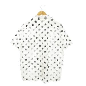 MINEDENIM オープンカラーシャツ 半袖 コットン プリント スター 星柄 総柄 3 L 白 ホワイト /AH13 GY03