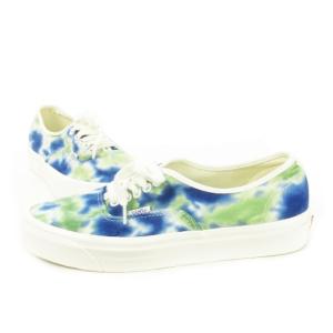 Authentic 44 D スニーカー キャンバス レースアップ タイダイ 27.0cm 青 ブルー