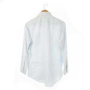 PAUL SMITH ワイシャツ Yシャツ ホリゾンタルカラー 長袖 ポケット ストライプ M 青 ブルー /CK4 GY03