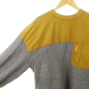 nagonstans バックウォーム COMBI スウェット トレーナー カットソー 長袖 切り替え 裏起毛 M 茶 ブラウン