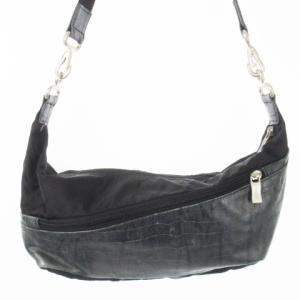 ボディバッグ ショルダーバッグ ナイロン レザー 革 クロコ型押し 黒 ブラック /CK14 GY04