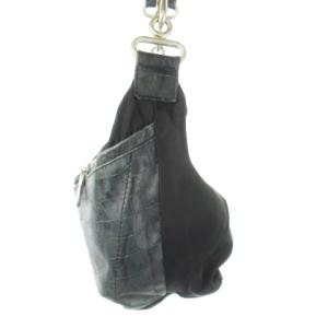 Orobianco ボディバッグ ショルダーバッグ ナイロン レザー 革 クロコ型押し 黒 ブラック /CK14 GY04