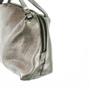 GIANNI CHIARINI ハンドバッグ 2way ショルダーバッグ レザー 革 シャイニー ハク メタリック シルバーカラー /CK15