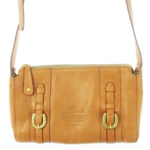 ショルダーバッグ レザー 革 ベルトデザイン ロゴ型押し 茶 ブラウン /CK9 GY04