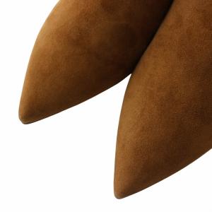 STUART WEITZMAN LANDRY 75 ショートブーツ スエード ポインテッドトゥ チャンキーヒール 36.5 23.5cm