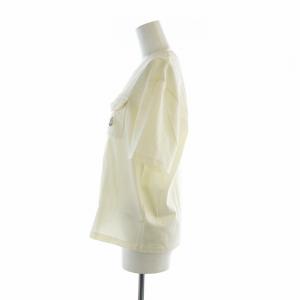 MONCLER 24ss Tシャツ カットソー 半袖 ポケット付き ロゴ ワッペン XS アイボリー J10938C00022
