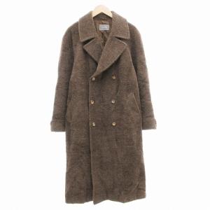 コート ダブルブレスト アルパカ ロング丈 茶 ブラウン /AE