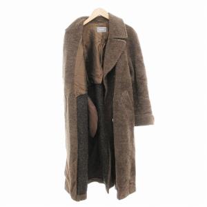 AGNONA コート ダブルブレスト アルパカ ロング丈 茶 ブラウン /AE