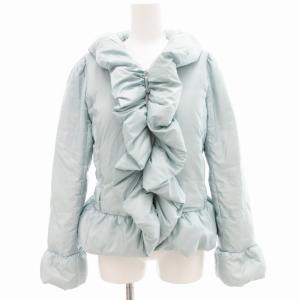 ダウンジャケット ジップアップ フリル 40 水色 ライトブルー /GV
