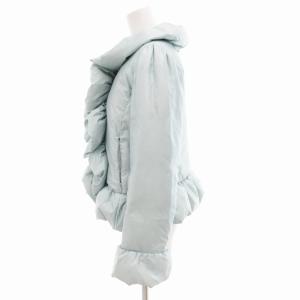 TO BE CHIC ダウンジャケット ジップアップ フリル 40 水色 ライトブルー /GV