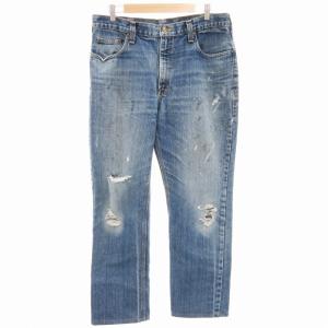 90s ダブルニー ホワイトデニム ジーンズ パンツ 赤ステッチ Y2K