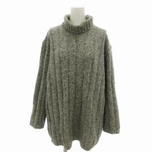 ニット セーター タートルネック ローゲージ S グレー /TI