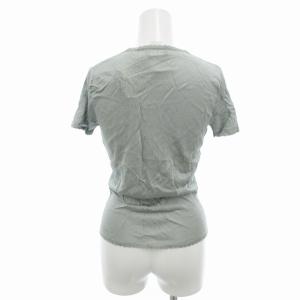 GIANNI VERSACE タグ付き カットソー Tシャツ シースルー Vネック 半袖  38 ブルーグレー /TI