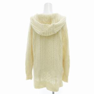POLO RALPH LAUREN ニット セーター フード Vネック アルパカ混 S オフホワイト /TI