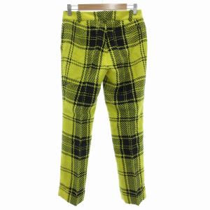 JUNKO SHIMADA パンツ スラックス 麻 リネン チェック柄 黄 イエロー 黒 ブラック /UO
