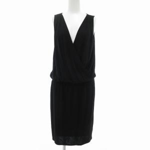 美品 ワンピース ノースリーブ ひざ丈 38 黒 ブラック /UO
