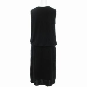 ANAYI 美品 ワンピース ノースリーブ ひざ丈 38 黒 ブラック /UO
