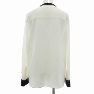 ANAYI ビジューブラウス ジョーゼット ちりめん 38 オフホワイト /UO