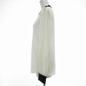 ANAYI ビジューブラウス ジョーゼット ちりめん 38 オフホワイト /UO