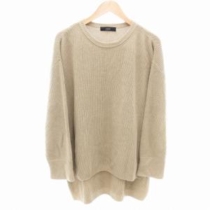 セーター コットンニット クルーネック ローゲージ プルオーバー ベージュ /TI