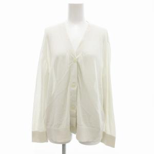 カーディガン ニット シアー Vネック F ホワイト /JS