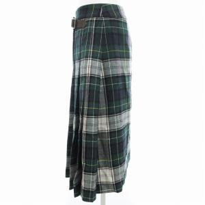 MACKINTOSH PHILOSOPHY MACKINTOSHPHILOSOPHY ラップスカート プリーツ ひざ丈 チェック柄 38 M 緑 グリーン 青 ブルー 白 ホワイト /OU