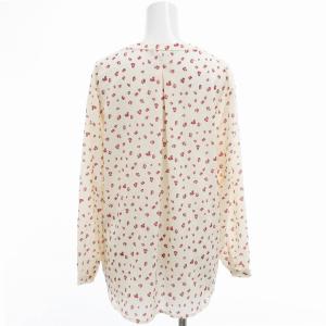 Eddie Bauer EddieBauer ブラウス 長袖 総柄 キーネック PM アイボリー 赤 レッド /OU