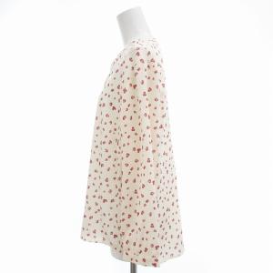 Eddie Bauer EddieBauer ブラウス 長袖 総柄 キーネック PM アイボリー 赤 レッド /OU