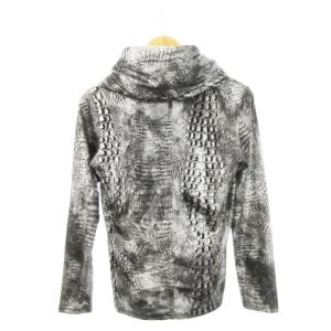 TORNADO MART refined real clothes 長袖カットソー ドレープネック ストレッチ 光沢感 プリント