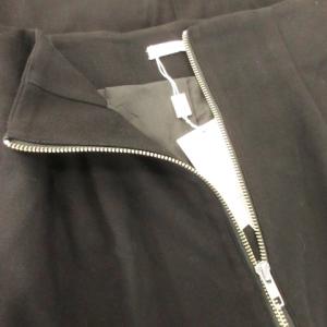 CLANE ダブルジップストレートスカート タイト フロントスリット ストレッチ 1 S 黒 ブラック 15109-6262