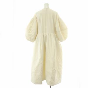 CLANE VOLUME ONEPIECE ワンピース ロング 半袖 七分丈 中綿 総裏地 2 M 白 ホワイト アイボリー