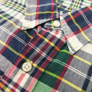 RALPH LAUREN ボタンダウンシャツ 半袖 コットン ラウンドカット ロゴ刺繍 チェック M マルチカラー /MN19 GY22