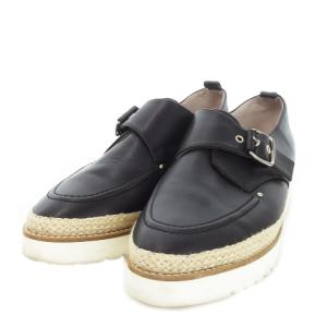 GINZA Kanematsu AQUA BELL スリッポン スニーカー シューズ モンクストラップ レザー 厚底 ライン ジュート