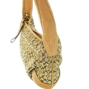 COACH ハンドバッグ ワンショルダー キャンバス レザー 革 シグネチャー ベージュ 10776 /CK18 GY04
