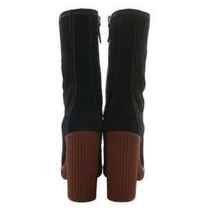 TOD'S ショートブーツ スエード ポインテッドトゥ ハイヒール レースアップ サイドジップ 36.5 23.5cm