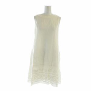 ノースリーブワンピース リネン アイボリー 38 ホワイト 37042