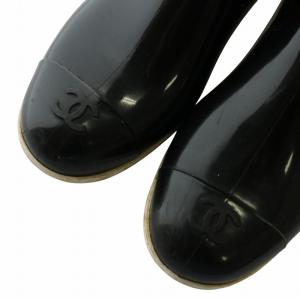 CHANEL レインブーツ フラワー カメリア ココマーク 37 ブラック