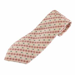 ネクタイ 絹 シルク レギュラータイ チェック柄 総柄 ピンク /XZ OH GY12