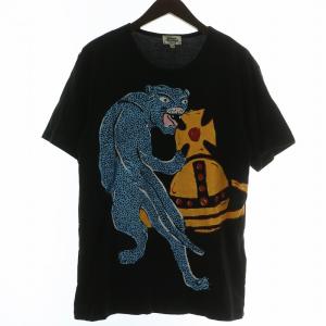 Tシャツ ヒョウ柄 オーブ プリント 44 ブラック