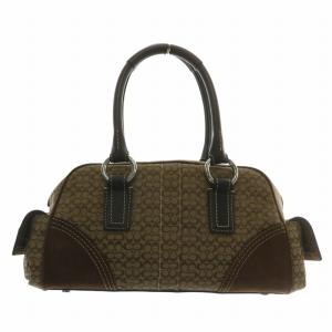 COACH ハンドバッグ ミニボストン キャンバス スエード シグネチャー 総柄 3647 茶色 ブラウン /XZ