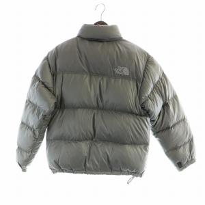 THE NORTH FACE ヌプシ ダウンジャケット 長袖 ロゴ ジップアップ スタンドカラー フード M グレー GY12 /MQ