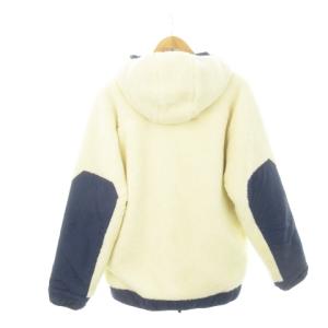 BAYFLOW ボアフリースジャケット 中綿 フーディー ロゴ刺繍 ダブルジップ 裏キルティング 3 M アイボリー クリーム