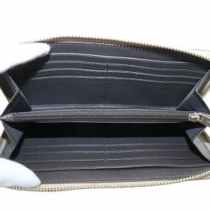 COACH 長財布 レザー ラウンドファスナー シグネチャー 総柄 ロゴ シルバー金具 ベージュ F39670 /XZ