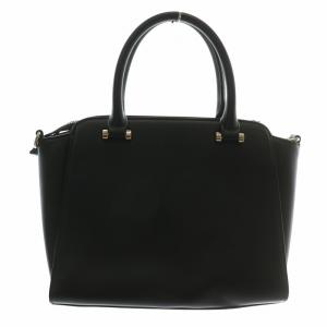 Samantha Vega ハンドバッグ ショルダー 2WAY レザー リボン ロゴ ゴールド金具 黒 ブラック /XZ GY12