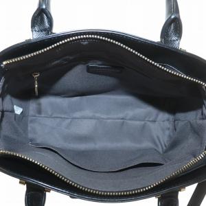 Samantha Vega ハンドバッグ ショルダー 2WAY レザー リボン ロゴ ゴールド金具 黒 ブラック /XZ GY12